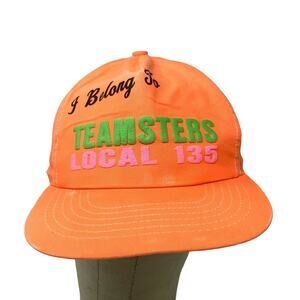 I Belong to Teamsters Local 135 Union Hat Snapback Orange Indianapolis